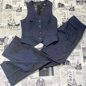 Express vintage y2k 2000s suit set womens matching set pinstripe office siren